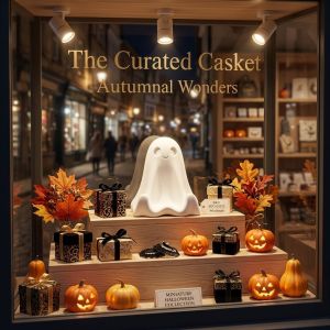 3D Printed minimalist smiley ghost figurines Halloween window and tabletop decorations phone stands wholesale