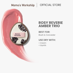 Momo’s Workshop Rosy Reverie Flexie Multi-Use Puff- Amber (3 Piece Set) Air Mallow Puff Marshmallow Makeup Sponges Cushion