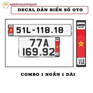 Decal Cờ Việt Nam Dán Biển Số Ô Tô – Tự Dán Tại Nhà In UV Sắc Nét Chống Phai Màu