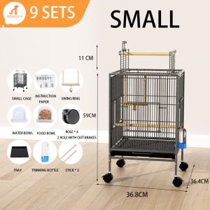 Rennas Ecological Bird Cage Cover 360 Degrees Covering Round Big Room Type Bird Cage Complete Set