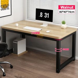 upsen Wooden Durable Computer Desk Laptop Table for Home Office Working Study Desk Table Solid Wood + Stainless Steel (Three models: 80cm / 100cm / 120cm/140cm in length) 1.6CM thick