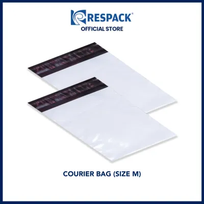 RESPACK Courier Bag / Mailer Bag / Plastic Parcel Bag 100 Pieces (White Size M)