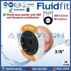 Fluidfit [MADE IN KOREA] 3/8" OD RO Water Tube PE Hose Water Filter Pipe RO Cert NSF 100Meter/ROLL