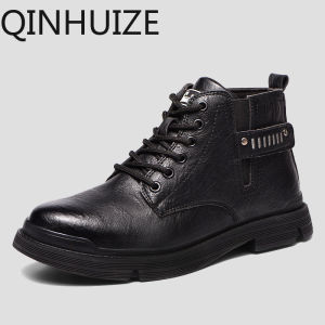 QINHUIZE High quality safety shoes Mens welding shoes Tough steel toe work boots Anti puncture protection waterproof safety boots