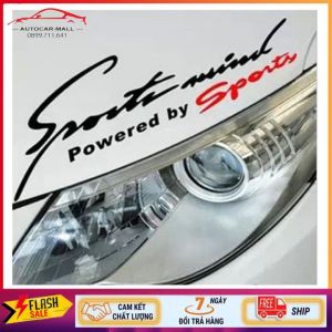 Tem Dán Xe Decal Dán Xe - Tem Sport Mind Dán Xe Ô Tô - Full Màu Lựa Chọn Kiểu Dáng Thể Thao