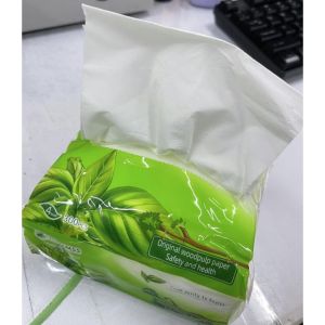 Facial Tissue Absorbent Woodpulp Cleaning Tissue Paper Hommss 4-Ply Organic 300 Sheets/8 Packs