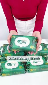 Khăn giấy ướt Lamy Thùng 10 gói cao cấp 80 tờ không mùi mềm mịn an toàn cho da nhạy cảm