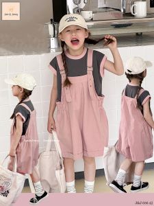 [HỎA TỐC] Set yếm quần cho bé gái 12-43kg Áo yếm hồng Jam Jenny mùa hè bé gái