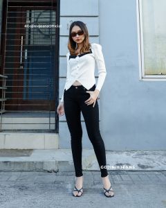 GOJINIEJEANS - Basic Skinny Hipster Jet Black - 4129 - AFTER ME
