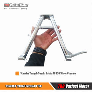 Standar Satria Fu Standar Tengah Jagang TRG Silver Chrome Untuk Motor Suzuki Satria FU 150