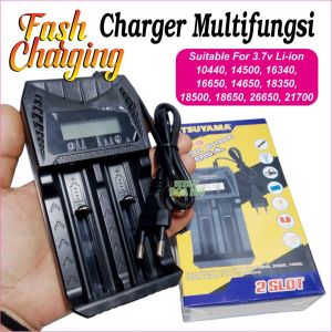 CHARGER BATERAI BATRE Li-ion 18650 14500 MULTIFUNGSI 3.7V FAST CHARGING