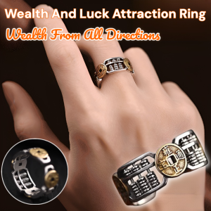 [Wealth From All Directions] Copper Coin Abacus Wealth And Luck Attraction Ring Couple Rings