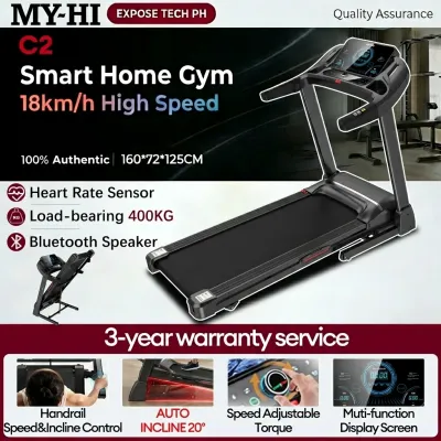 MY-HI Treadmill Electric Heavy Duty Portable Threadmill With AUTO-INCLINE and AUTO-FOLDING C2 Motor 5.0HP