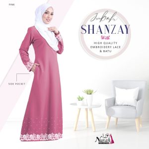 High Quality Stylish Jubah Muslimah Shazay With Front Embroidery Lace New Arival 2023