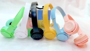 LC - Headseat Headphone Bluetooth Bando Warna Macaron KT 49 Clear Sound Handsfree Wireless Earphone Bando Support SD Card