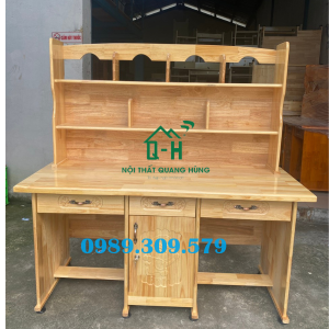 BÀN HỌC SINH GỖ THÔNG ĐÔI 2 BÉ NGỒI THOẢI MÁI GIAO HỎA TỐC