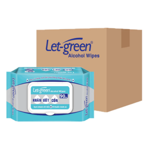 Thùng 24 Bao Khăn Giấy Ướt Cồn Let-green 90 miếng/Bao