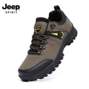 Jeep Outdoor Waterproof Hiking Shoes Breathable Leather Tactical Trekking Shoes for Men Summer New Male Sneakers