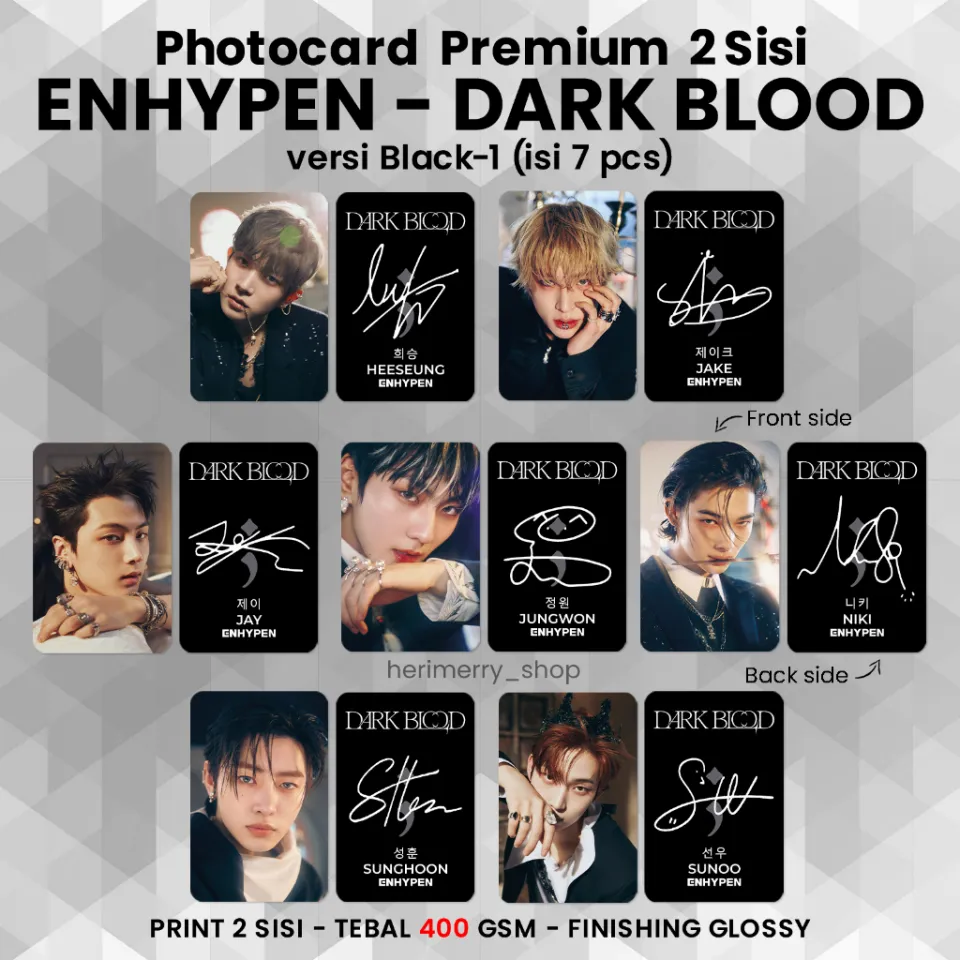 ISI 7 PCS) Photocard ENHYPEN DARK BLOOD - Photo card Premium 2