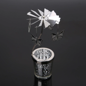 Metal Rotating Tea Light Holder Spinning Tealight Stand Candleholders for Romantic Wedding Party Home Decoration
