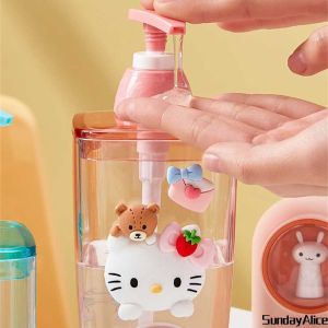 Sunday Alice 420ml pump bottle liquid soap pump bottle 420ml cream pump bottle packing bottle squeeze bottle cartoon print plastic lotion bottle