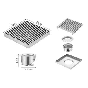 OWNNEW 304 Stainless Steel Bathroom Floor Drain Insect-proof Large Drainage Shower Drains Durable Anti-odor Drain Filter Bathtub Drain Toilet