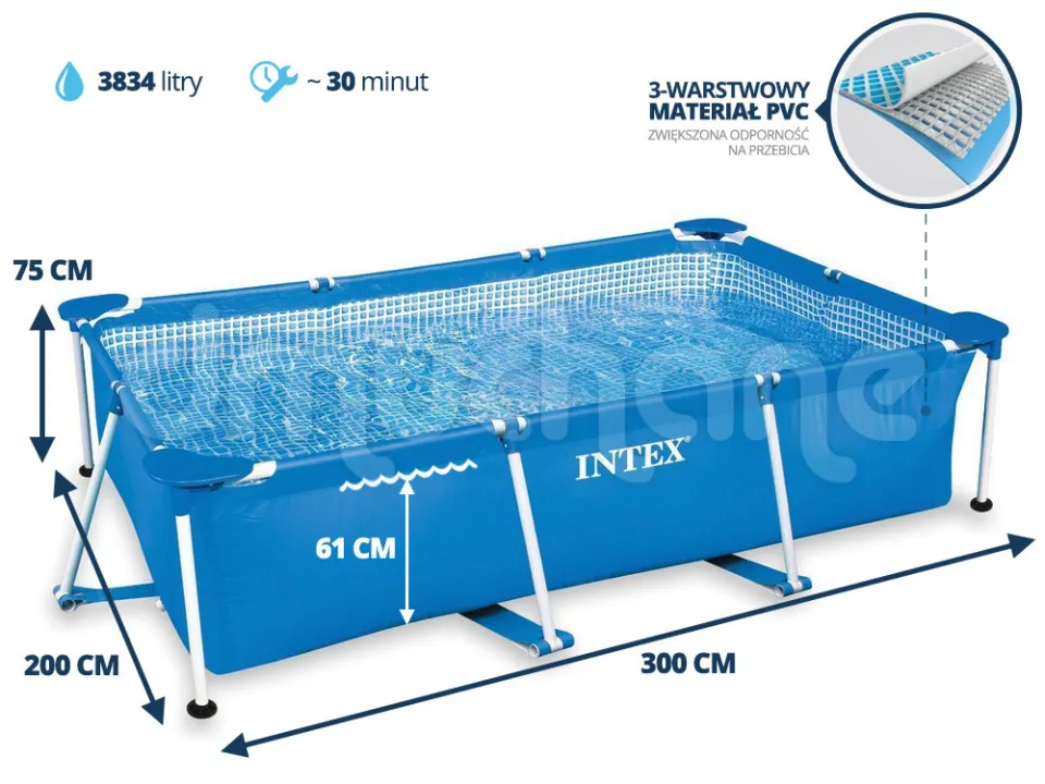 INTEX社製）3m×2m×75㎝ だらし