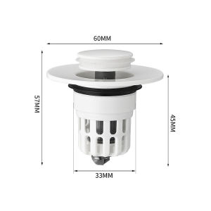 Stainless Steel Pop-Up Wash Basin Leak Plug Anti-Odor Bouncing Core Sink Filter Bathroom Kitchen Sink Plug Stopper