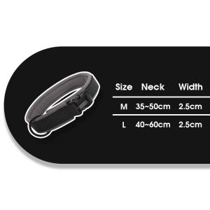 Hamshmoc Dog Collar Triple-Layer Fabric Reflective Adjustable Extended D-Ring For Medium/Large Breeds