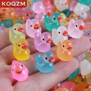 [COD] KOQZM KITCHEN 50Pcs Resin Mini Duck Miniature Figurines Ornaments Tiny Cute Luminous Duck Garden Landscape Plants Crafts Decor