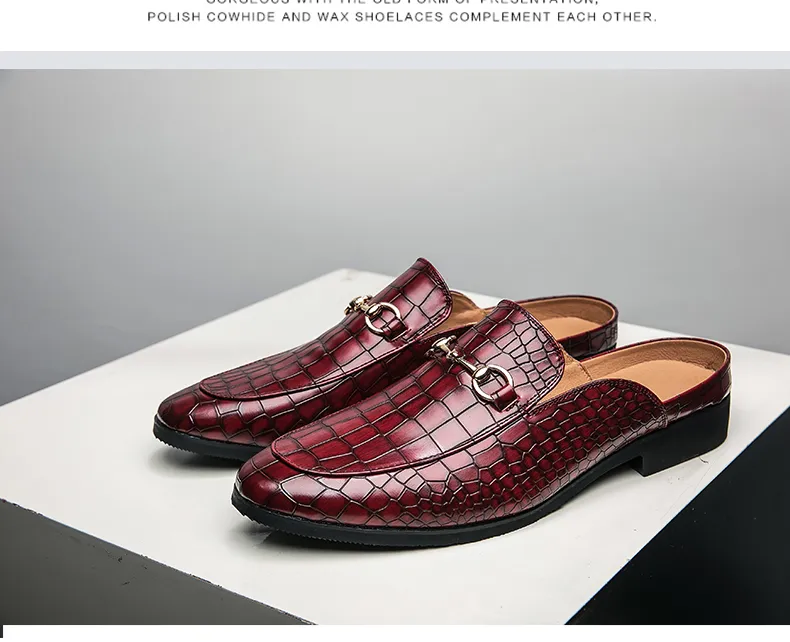 Leather Half Shoes for Men Casual Half Loafers Formal Half