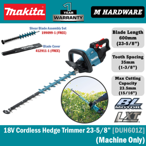 MAKITA 18V Cordless Hedge Trimmer 600 mm (23-5/8") DUH601Z / DUH601 (Brushless)