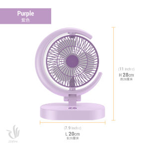 USB Rechargeable Foldable Portable Table Desk Night Light Lamp Mini Fan Office Bedside Kipas Lampu Lipat Meja Kecil 夜灯风扇