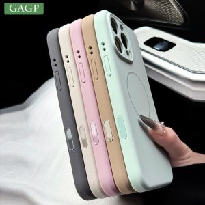With Camera Control Button Phone Case for iPhone 17 16 Pro Max 16 Plus Real Liquid Silicone Original for Magsafe Cover for 17