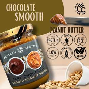 Protein-Spotter Chocolate Smooth Peanut Butter/Nut Butter 210g High Protein Low Fat No Trans fat No salt No preservative No cholesterol 100%peanuts High Fibre Low calories Vegan friendly