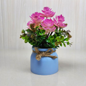 Azgalery PBP90 / Tanaman Hias Pot Bunga Plastik Elegan Ornamen Hiasan Pajangan Dekorasi Meja Rumah Cantik Outdoor Indoor Artificial Flower / COD