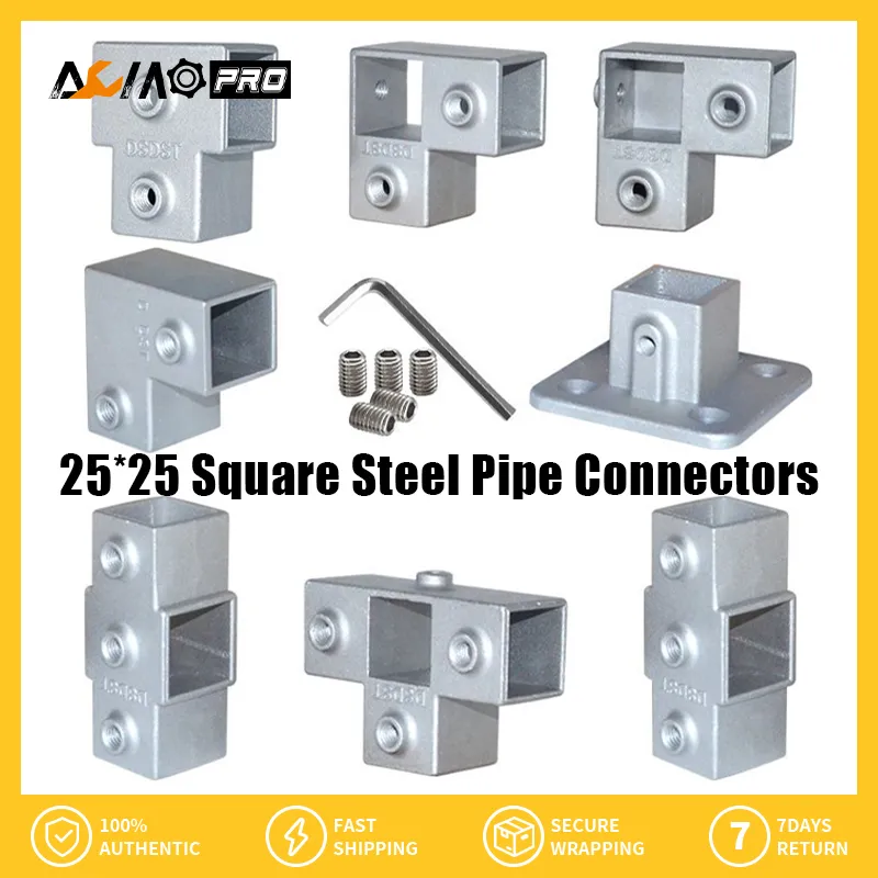 AumoPro 1PC 25x25mm Square Tube Aluminum Alloy Connector