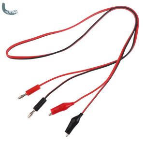 YUYIN4 1PC nhiều mét thử nghiệm dẫn cáp dòng 100cm đôi kết thúc chuối cắm để Alligator Clip điện kết nối tự làm công cụ