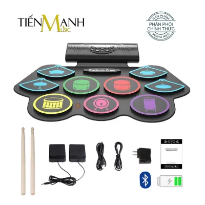 [Bluetooth Pin sạc] Trống Điện tử 9 Mặt Konix MD862MC - USB Electronic Drum Kit Ultra Portable 9 Pad Digital MD862 - Chính Hãng