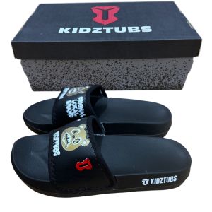 KIDZTUBS Sandal Anak Laki Laki Karet Slipper Slide Selop Slipon Jepit Karakter Warna Hitam Usia 6-10 Tahun-Sendal1954100224