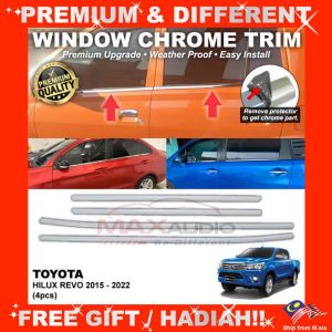 Window Chrome Trim TOYOTA HILUX REVO 2015 - 2022 (4pcs) Car Door Seal Moulding Line Lining Sticker Strip