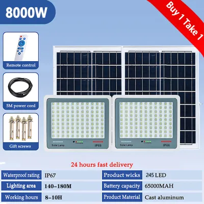 (5 Years Warranty) 15000W Solar Outdoor Light With Charging Indicator+Remote Control High Brightness The new upgrade Solar Light High Quality IP67 Waterproof Solar spotlight Suitable For Garden Courtyard Indoor