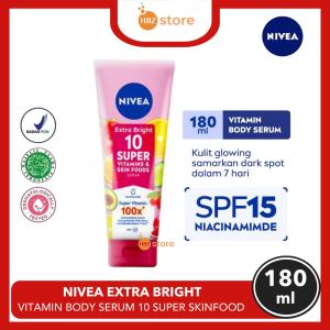 NIVEA Body Serum Extra Bright 10 Super Vitamins & Skin Foods SPF15 180ml - Body Serum Lotion