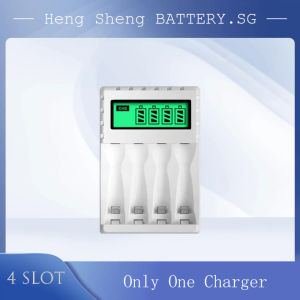 Pujimax 4 slot LCD smart battery charger with Energizer AA &AAA rechargeable batteries for high quality fast charging