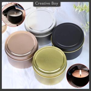 [Creative] DIY Round Candle Jars 4Oz Aluminum Tins With Lids Cosmetic Sample Containers Storage Organizer