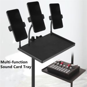 Live T2 Large Microphone Stand Tray With Phone Holder Clip Microphone Stand Soundcard Tray Bracket Guitar Performance Live