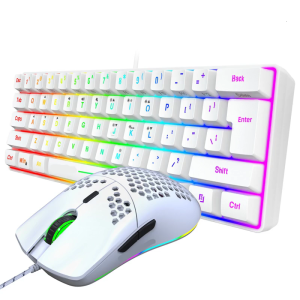 RGBs Backlit Wireds คีย์บอร์ดเกมและเมาส์ผสมกับออกแบบตามหลักสรีรศาสตร์สำหรับนักเล่นเกมส์พีซีและพนักงานออฟฟิศการสร้างพลาสติกคีย์การเชื่อมต่อที่เสถียรตอบสนอง