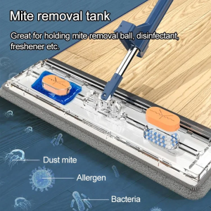 New large flat mop Hands-free household absorbent mop One-mop-clean wooden floor support tool