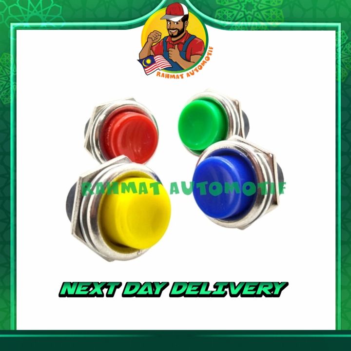 Lockless Momentary ON OFF Push Button Round Bulat Switch Press Suis ...