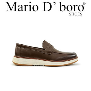 Mario D Boro Mens Casual Loafers Shoes MY 26154 - V.Dark Brown C88 Dark Brown Leather Upper White Sole Slip-On Design Comfortable Fit.